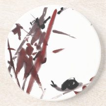 snail and red bamboo art
