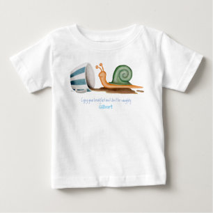Snail and striped cup baby T-Shirt
