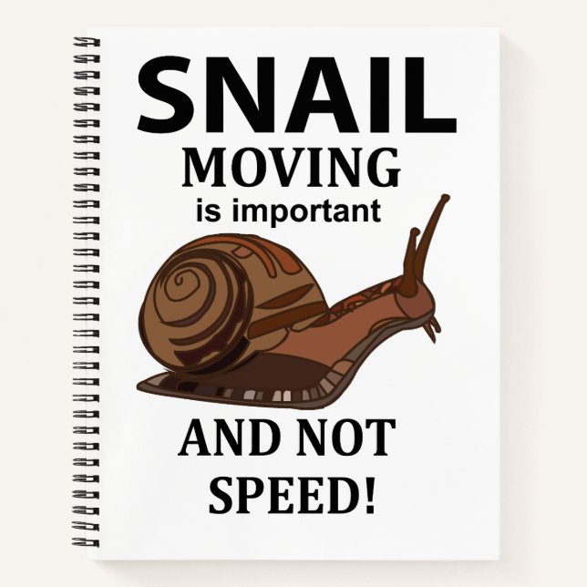 Snail Animal Inspirational Notebook (Front)