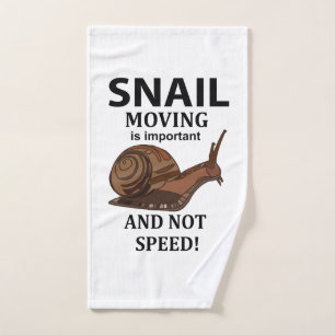 Snail Animal Shell Typography  Hand Towel