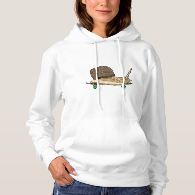 Snail as Skater with Skateboard Hoodie (Front)