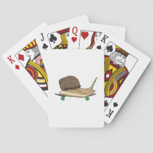 Snail as Skater with Skateboard Playing Cards