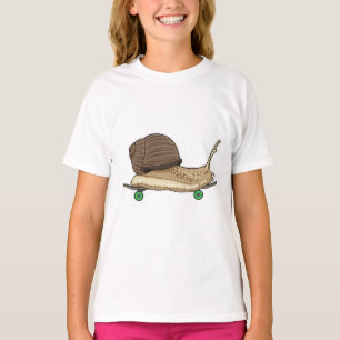Snail as Skater with Skateboard T-Shirt