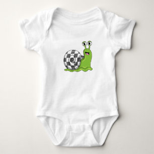Snail at Chess with Chessboard Baby Bodysuit