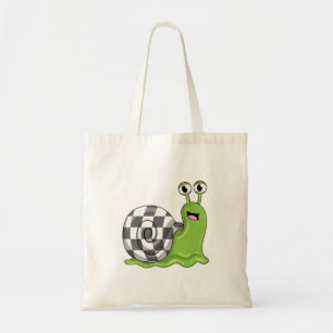 Snail at Chess with Chessboard Tote Bag