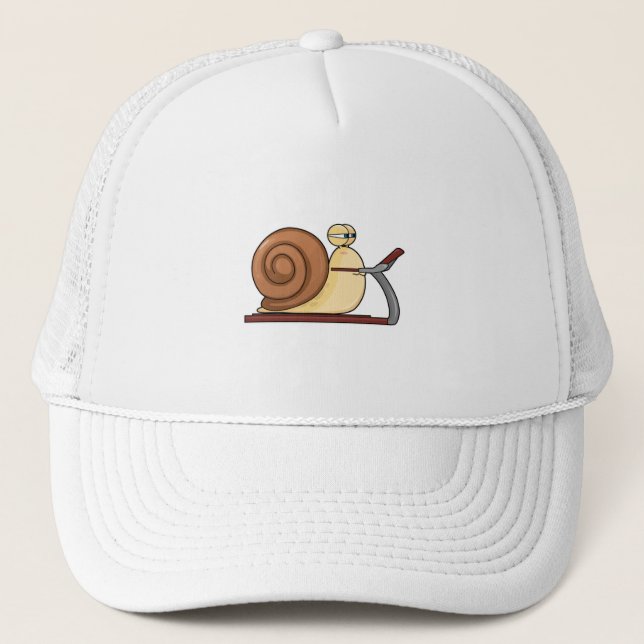 Snail at Jogging on Treadmill Trucker Hat (Front)