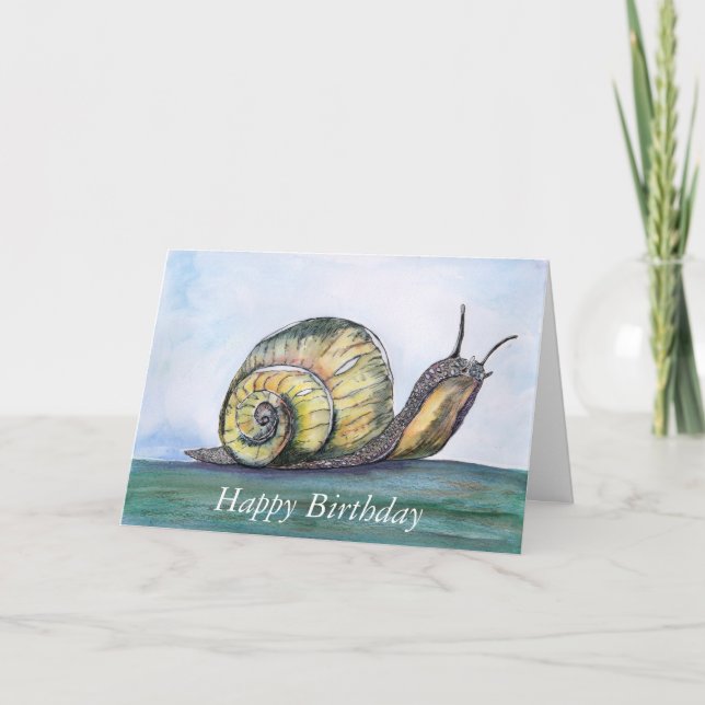 Snail birthday card (a241) (Front)