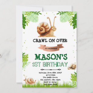 Snail birthday invitation