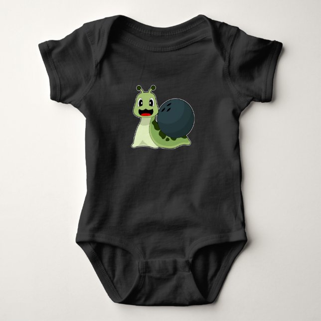 Snail Bowling Bowling ball Baby Bodysuit (Front)
