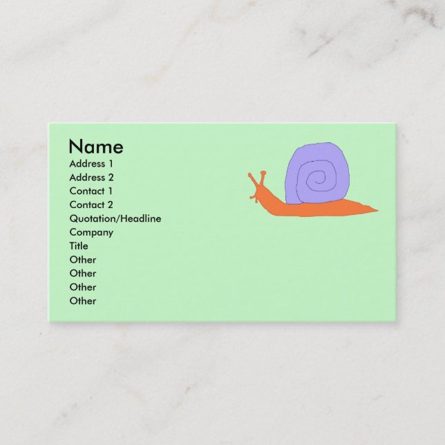 Snail business cards (Front)