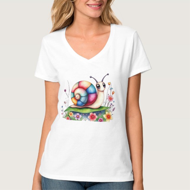 snail cartoon design t-shirt (Front)