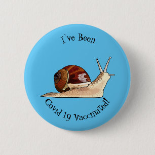 Snail cartoon illustration 6 cm round badge