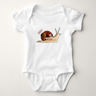 Snail cartoon illustration baby bodysuit