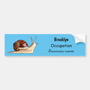 Snail cartoon illustration bumper sticker