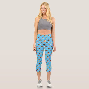 Snail cartoon illustration capri leggings