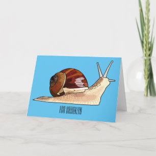 Snail cartoon illustration card