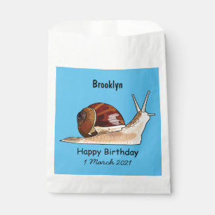 Snail cartoon illustration favour bags