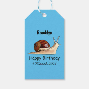 Snail cartoon illustration gift tags
