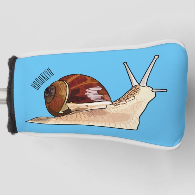 Snail cartoon illustration golf head cover (Front)