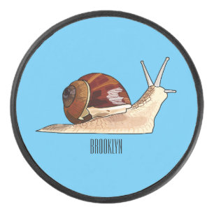 Snail cartoon illustration hockey puck