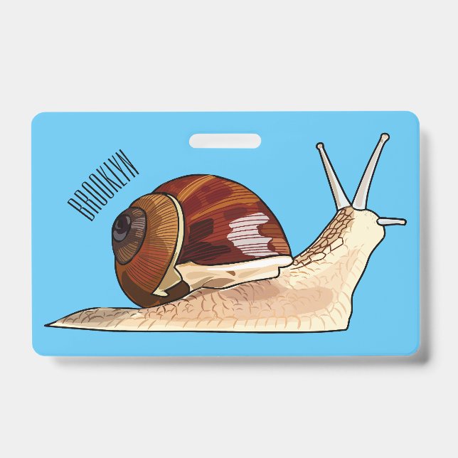 Snail cartoon illustration ID badge (Front)