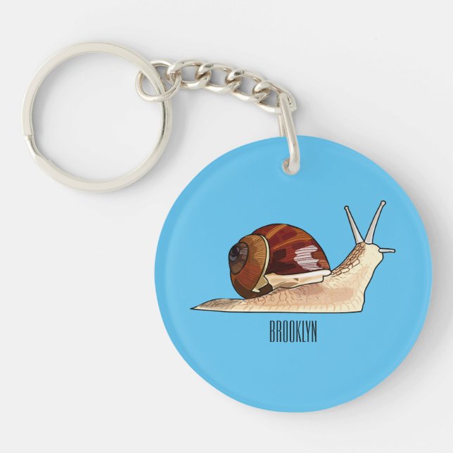 Snail cartoon illustration key ring (Front)