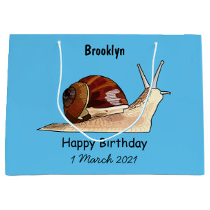 Snail cartoon illustration large gift bag