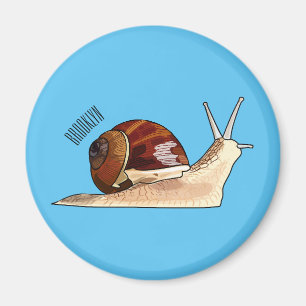 Snail cartoon illustration magnet