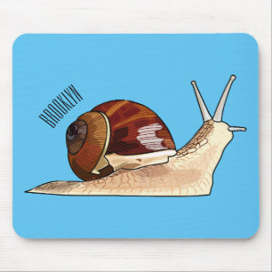 Snail cartoon illustration mouse mat