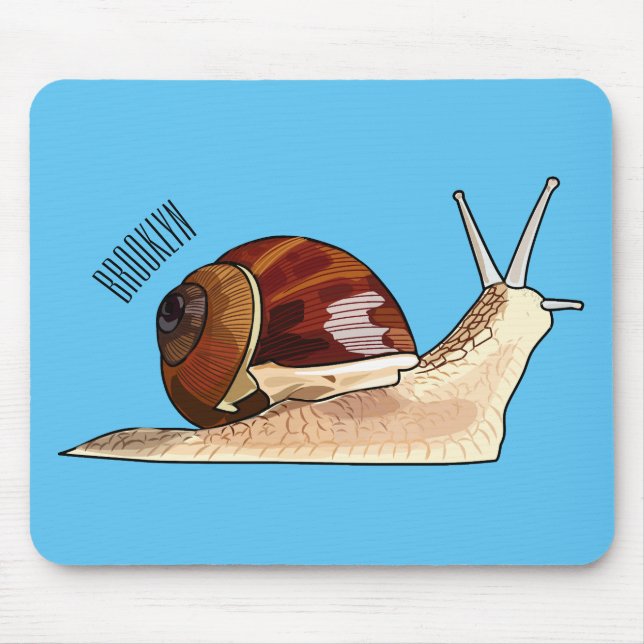 Snail cartoon illustration mouse mat (Front)
