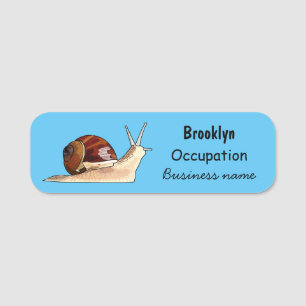 Snail cartoon illustration name tag