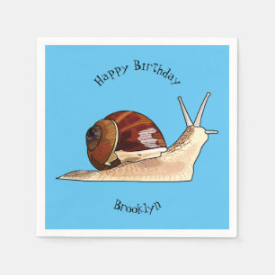 Snail cartoon illustration napkin