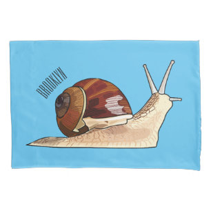 Snail cartoon illustration pillowcase