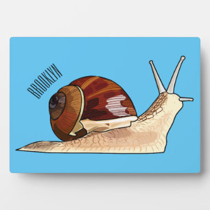 Snail cartoon illustration plaque