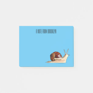 Snail cartoon illustration post-it notes