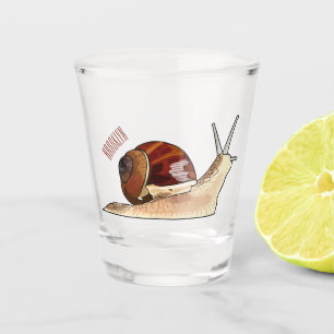 Snail cartoon illustration shot glass