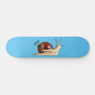 Snail cartoon illustration skateboard
