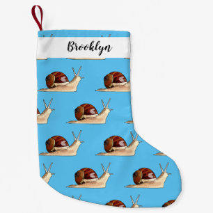 Snail cartoon illustration small christmas stocking