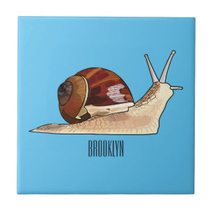 Snail cartoon illustration tile