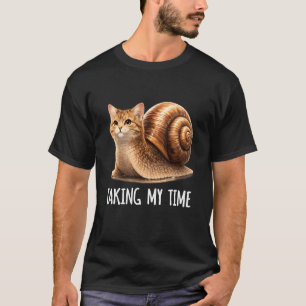 Snail Cat Cute Funny Animal Meme T-Shirt