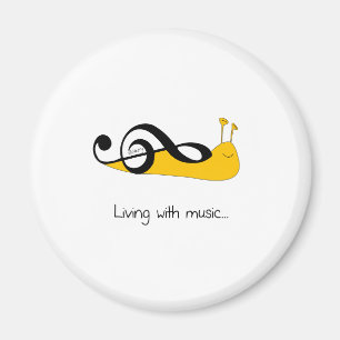 Snail Clef: Living with music... Magnet
