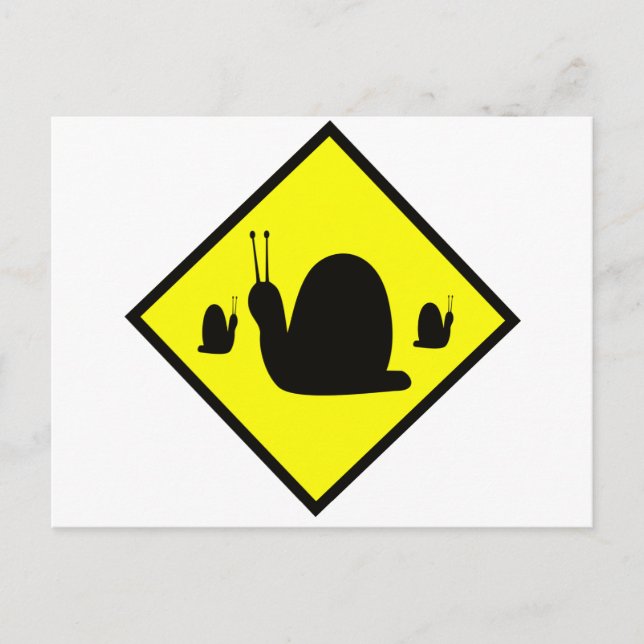 Snail Crossing Sign Postcard (Front)