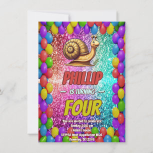 Snail Custom character birthday invite