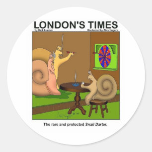 Snail Darter Funny Cartoon Gifts & Tees Classic Round Sticker