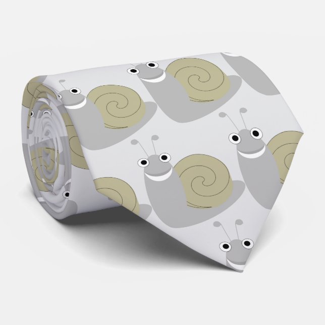 Snail Design Any Colour Background Tie (Rolled)