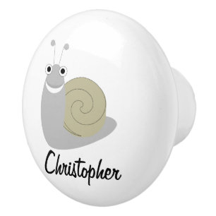 Snail Design Personalised Ceramic Knob