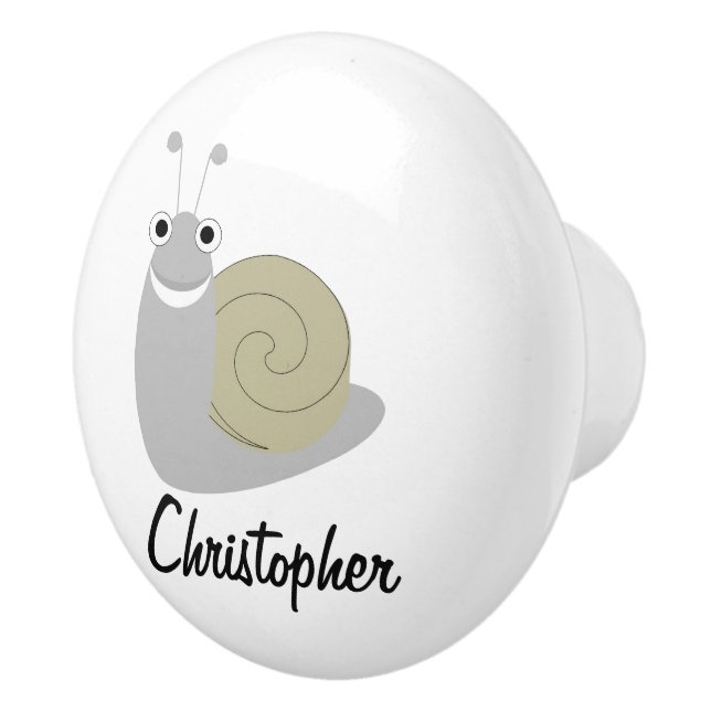 Snail Design Personalised Ceramic Knob (Right)