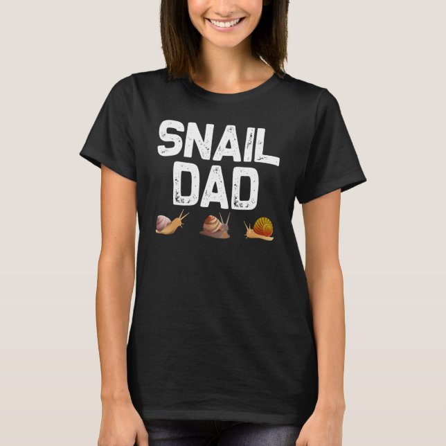 Snail Designs For Dad Men Gastropod  Lazy Slug T-Shirt (Front)