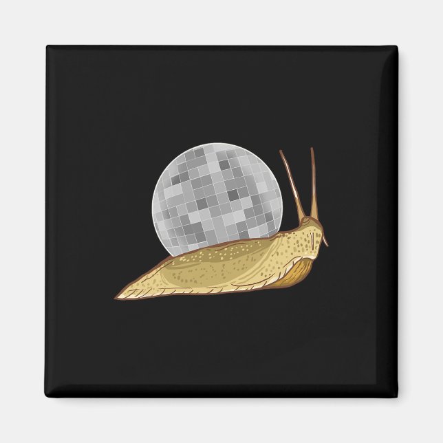 Snail Disco Ball Funny Crystal Shell Animal Lover  Magnet (Front)