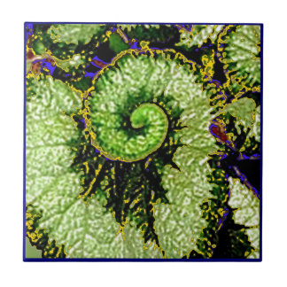 Snail Escargot Begonia Leaf by Sharles Tile